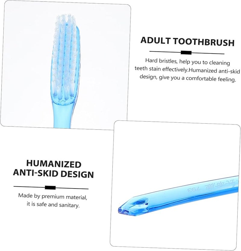 12 Pack Extra Hard Bristle Natural Toothbrush For Adults Stain Removal - Image 4